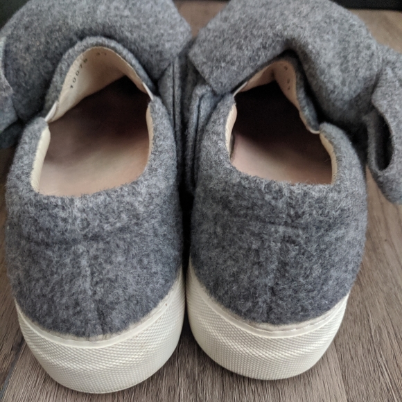 Joshua Sanders Grey Felt Bow Slip Ons 7/37 - Picture 5 of 12